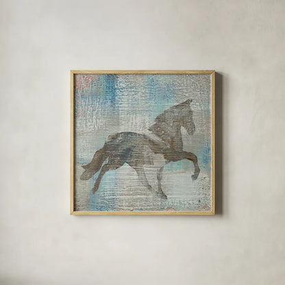Cheval II Brown by Studio Mousseau. Shown in a natural wood glass frame for a timeless modern aesthetic. Available as an archival giclee rolled canvas, fine art paper, or poster print. SKU 35991a.