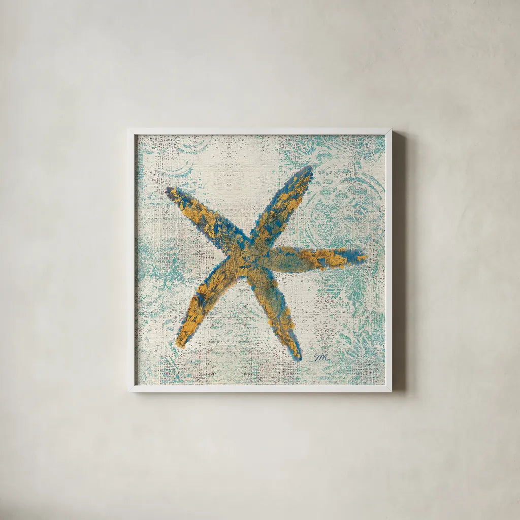 Coastal Beauty  I by Studio Mousseau. Shown in a crisp white glass frame for a clean and minimalist style. Available as an archival giclee rolled canvas, fine art paper, or poster print. SKU 13289a.