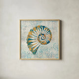 Coastal Beauty  II by Studio Mousseau. Shown in a natural wood glass frame for a timeless modern aesthetic. Available as an archival giclee rolled canvas, fine art paper, or poster print. SKU 13290a.