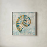 Coastal Beauty  II by Studio Mousseau. Shown in a crisp white glass frame for a clean and minimalist style. Available as an archival giclee rolled canvas, fine art paper, or poster print. SKU 13290a.