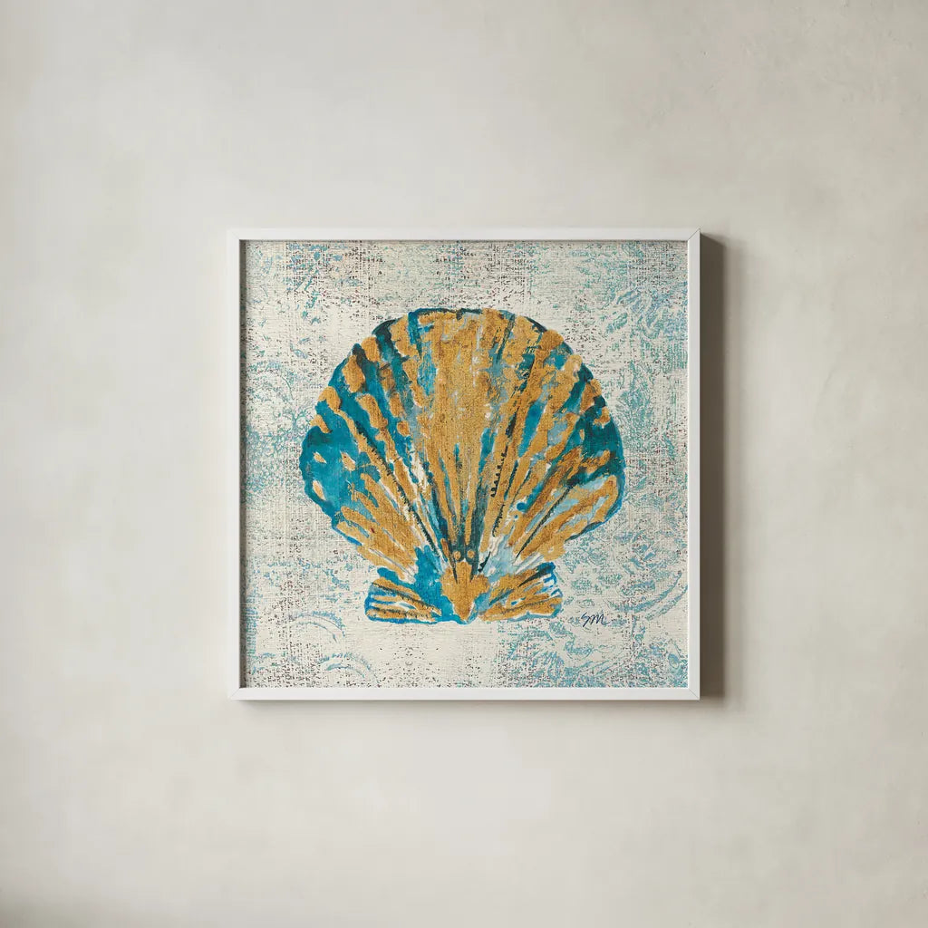 Coastal Beauty IV by Studio Mousseau. Shown in a crisp white glass frame for a clean and minimalist style. Available as an archival giclee rolled canvas, fine art paper, or poster print. SKU 13292a.