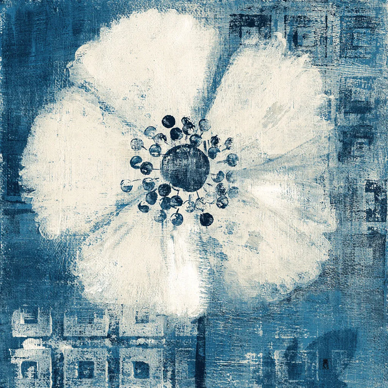 Daisy for Barbara Blue Crop by Studio Mousseau. SKU 36446a. Archival Giclee Fine art print for wall decor.