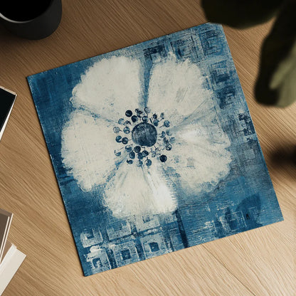 Daisy for Barbara Blue Crop by Studio Mousseau. Shown as a detailed flat fine art print, highlighting archival giclee quality. Available as an archival giclee rolled canvas, fine art paper, or poster print. SKU 36446a.