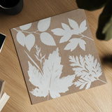 Leaves of Inspiration I Neutral by Studio Mousseau. Shown as a detailed flat fine art print, highlighting archival giclee quality. Available as an archival giclee rolled canvas, fine art paper, or poster print. SKU 77401a.