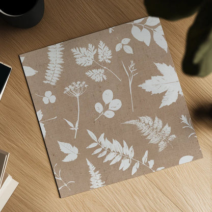 Leaves of Inspiration Neutral Pattern I by Studio Mousseau. Shown as a detailed flat fine art print, highlighting archival giclee quality. Available as an archival giclee rolled canvas, fine art paper, or poster print. SKU 77405a.