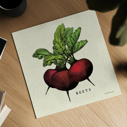 Linen Vegetable I v2 by Studio Mousseau. Shown as a detailed flat fine art print, highlighting archival giclee quality. Available as an archival giclee rolled canvas, fine art paper, or poster print. SKU 39373a.