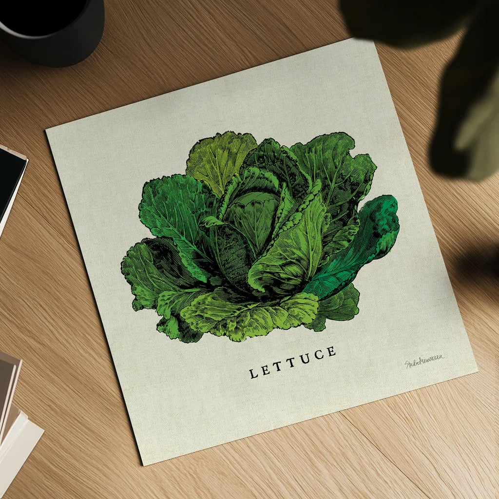 Linen Vegetable II v2 by Studio Mousseau. Shown as a detailed flat fine art print, highlighting archival giclee quality. Available as an archival giclee rolled canvas, fine art paper, or poster print. SKU 39374a.