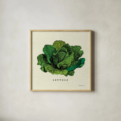 Linen Vegetable II v2 by Studio Mousseau. Shown in a natural wood glass frame for a timeless modern aesthetic. Available as an archival giclee rolled canvas, fine art paper, or poster print. SKU 39374a.