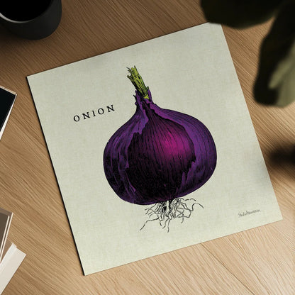 Linen Vegetable III v2 by Studio Mousseau. Shown as a detailed flat fine art print, highlighting archival giclee quality. Available as an archival giclee rolled canvas, fine art paper, or poster print. SKU 39375a.