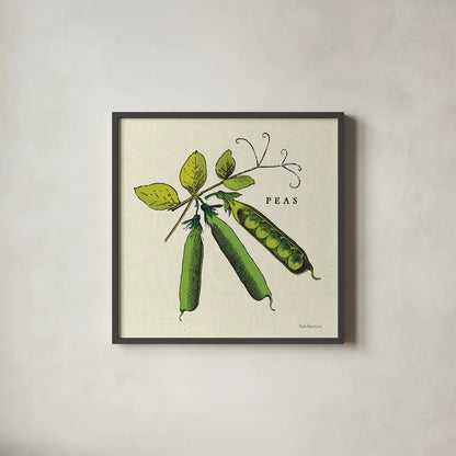 Linen Vegetable IV v2 by Studio Mousseau. Shown in a sleek black glass frame for a contemporary gallery look. Available as an archival giclee rolled canvas, fine art paper, or poster print. SKU 39376a.