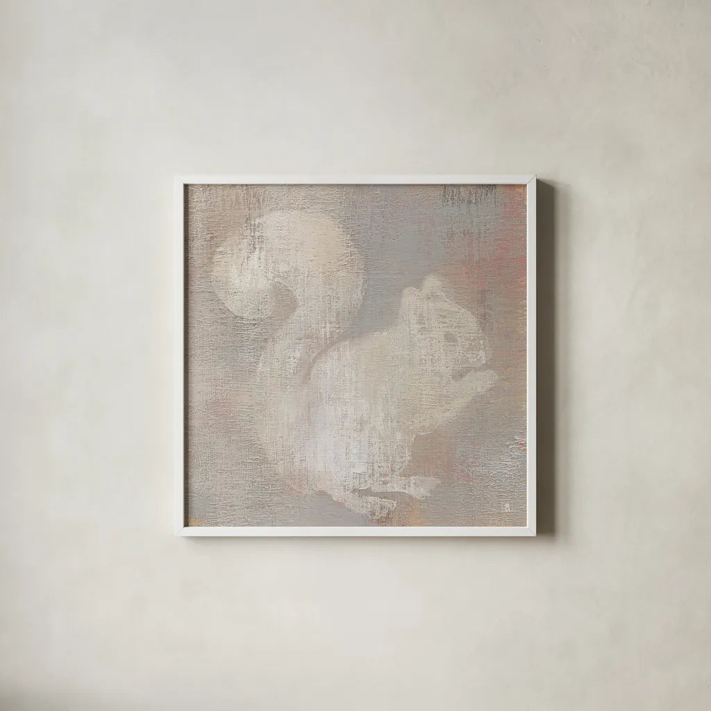 Lodge Fauna I v2 by Studio Mousseau. Shown in a crisp white glass frame for a clean and minimalist style. Available as an archival giclee rolled canvas, fine art paper, or poster print. SKU 31871a.