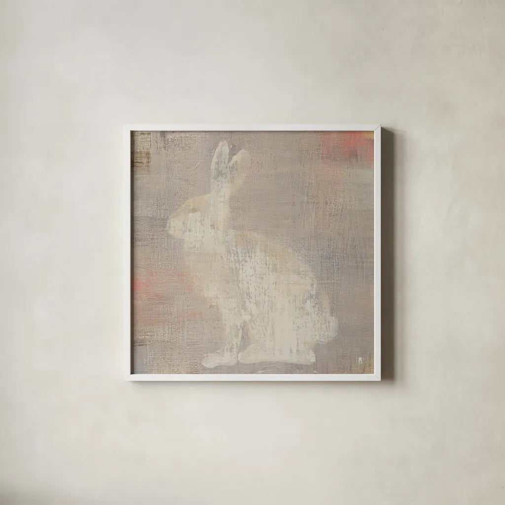 Lodge Fauna II v2 by Studio Mousseau. Shown in a crisp white glass frame for a clean and minimalist style. Available as an archival giclee rolled canvas, fine art paper, or poster print. SKU 31872a.