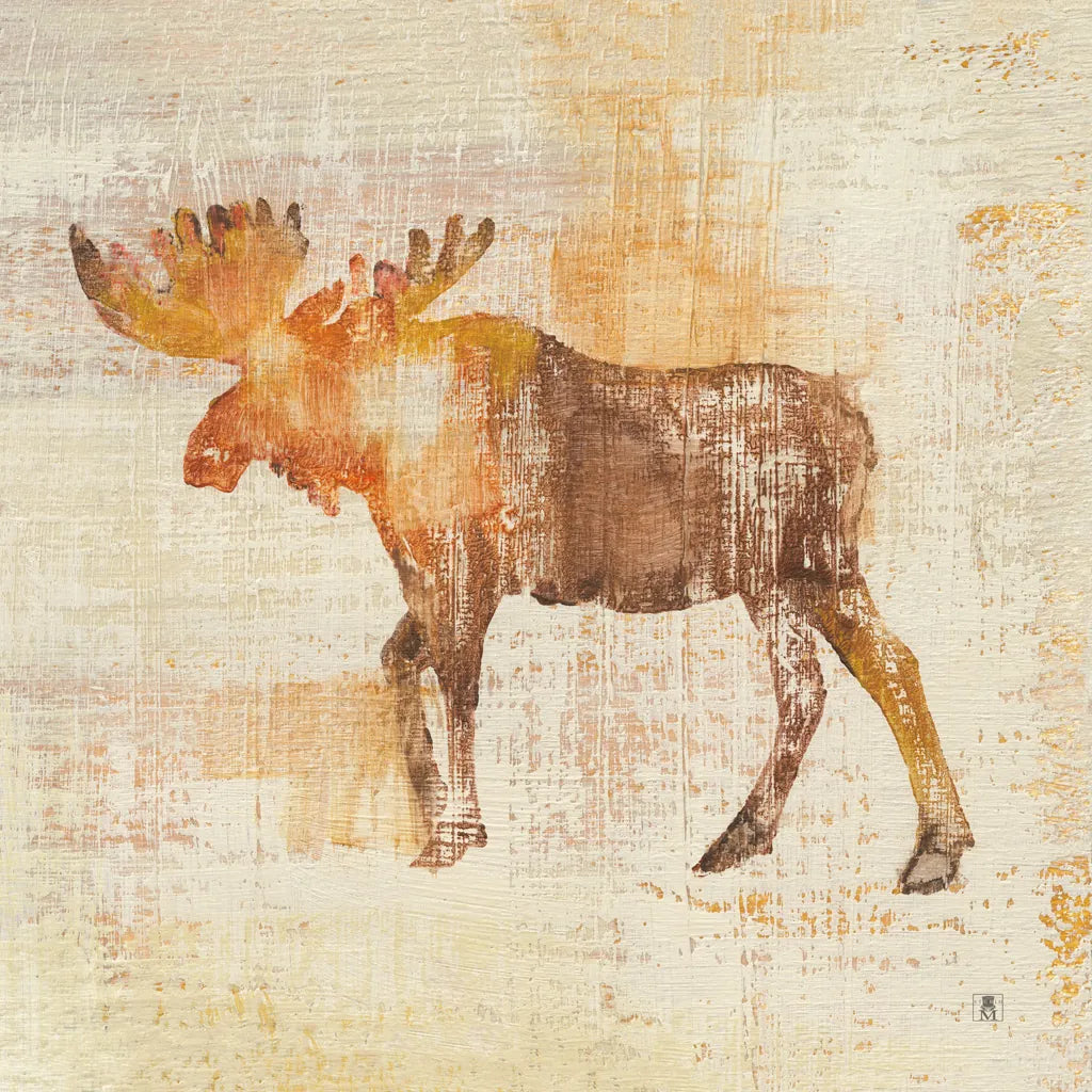 Moose Study by Studio Mousseau. SKU 32510a. Archival Giclee Fine art print for wall decor.