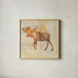 Moose Study by Studio Mousseau. Shown in a natural wood glass frame for a timeless modern aesthetic. Available as an archival giclee rolled canvas, fine art paper, or poster print. SKU 32510a.