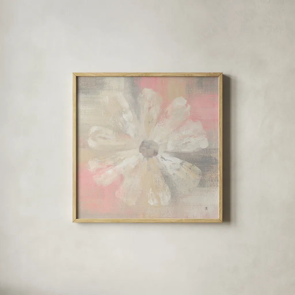 Nimbus Bloom I by Studio Mousseau. Shown in a natural wood glass frame for a timeless modern aesthetic. Available as an archival giclee rolled canvas, fine art paper, or poster print. SKU 35881a.