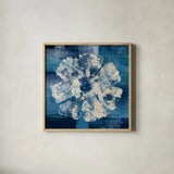 Ocean Bloom I by Studio Mousseau. Shown in a natural wood glass frame for a timeless modern aesthetic. Available as an archival giclee rolled canvas, fine art paper, or poster print. SKU 35883a.