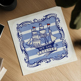 On the Coast Border II by Studio Mousseau. Shown as a detailed flat fine art print, highlighting archival giclee quality. Available as an archival giclee rolled canvas, fine art paper, or poster print. SKU 25493a.