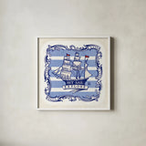 On the Coast Border II by Studio Mousseau. Shown in a crisp white glass frame for a clean and minimalist style. Available as an archival giclee rolled canvas, fine art paper, or poster print. SKU 25493a.
