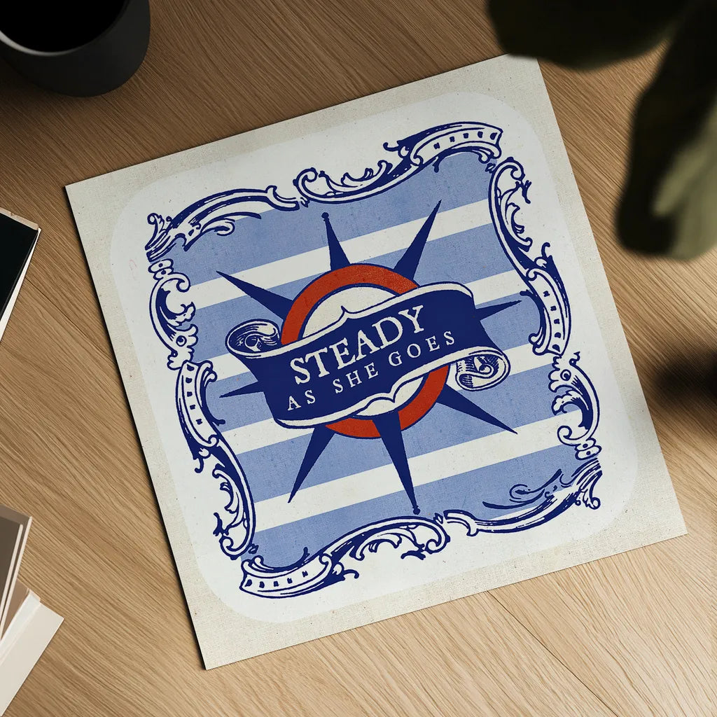 On the Coast Border III by Studio Mousseau. Shown as a detailed flat fine art print, highlighting archival giclee quality. Available as an archival giclee rolled canvas, fine art paper, or poster print. SKU 25494a.