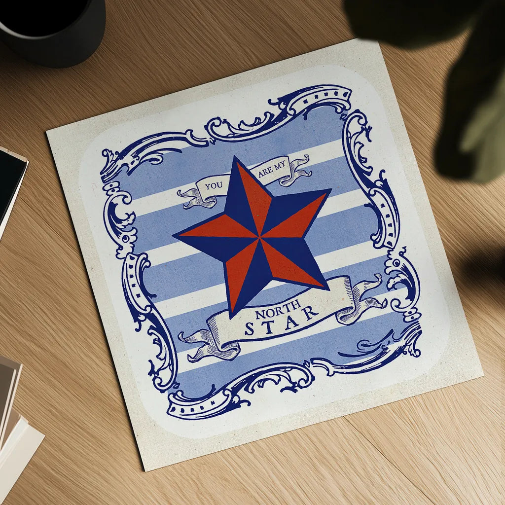 On the Coast Border IV by Studio Mousseau. Shown as a detailed flat fine art print, highlighting archival giclee quality. Available as an archival giclee rolled canvas, fine art paper, or poster print. SKU 25495a.