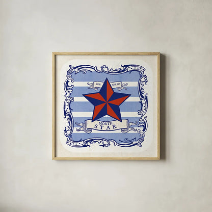 On the Coast Border IV by Studio Mousseau. Shown in a natural wood glass frame for a timeless modern aesthetic. Available as an archival giclee rolled canvas, fine art paper, or poster print. SKU 25495a.