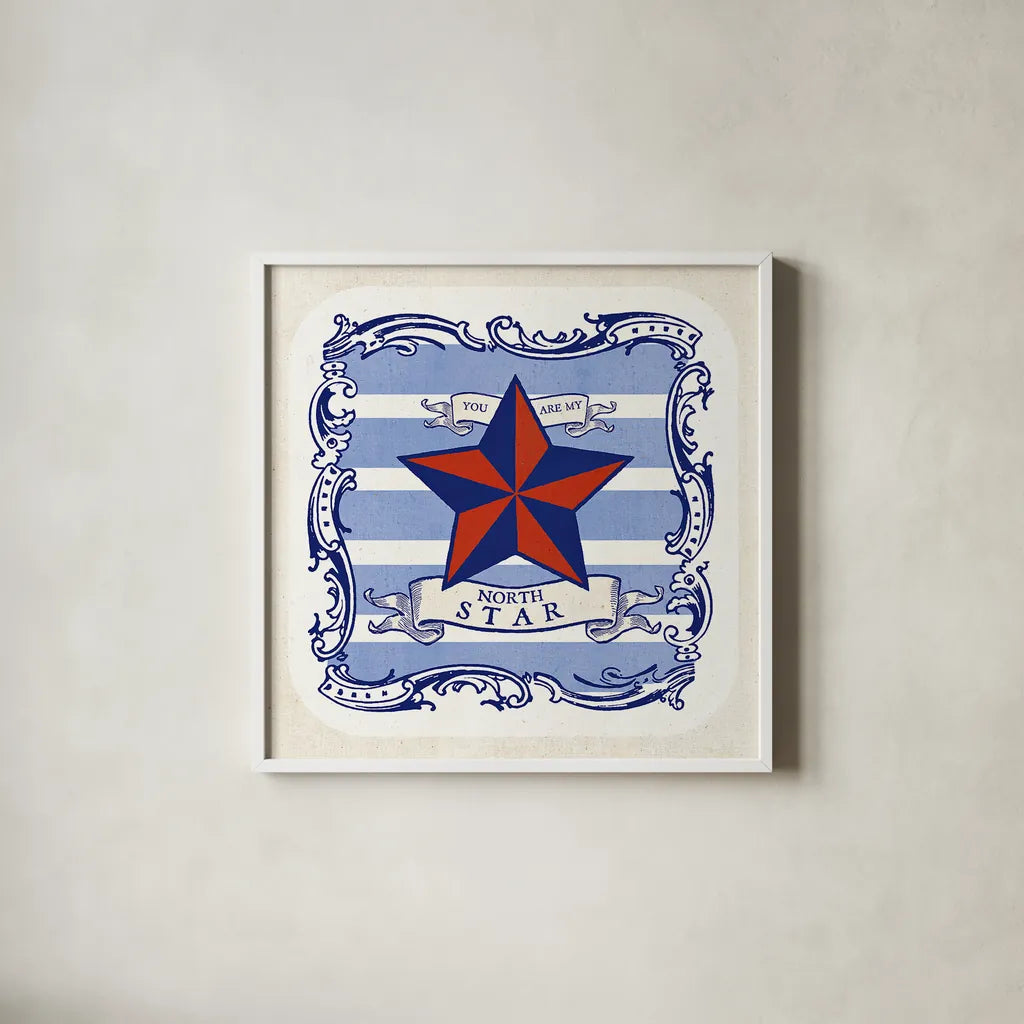 On the Coast Border IV by Studio Mousseau. Shown in a crisp white glass frame for a clean and minimalist style. Available as an archival giclee rolled canvas, fine art paper, or poster print. SKU 25495a.