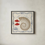 Pacific Nautilus by Studio Mousseau. Shown in a sleek black glass frame for a contemporary gallery look. Available as an archival giclee rolled canvas, fine art paper, or poster print. SKU 12658a.