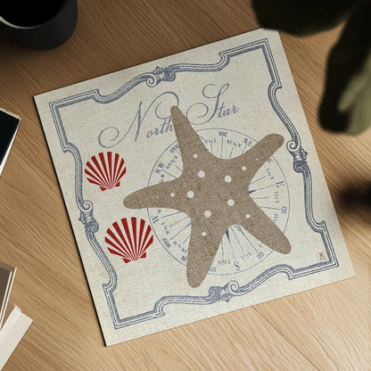 Pacific Starfish by Studio Mousseau. Shown as a detailed flat fine art print, highlighting archival giclee quality. Available as an archival giclee rolled canvas, fine art paper, or poster print. SKU 12661a.