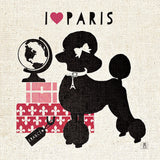 Paris Pooch by Studio Mousseau. SKU 11945a. Archival Giclee Fine art print for wall decor.