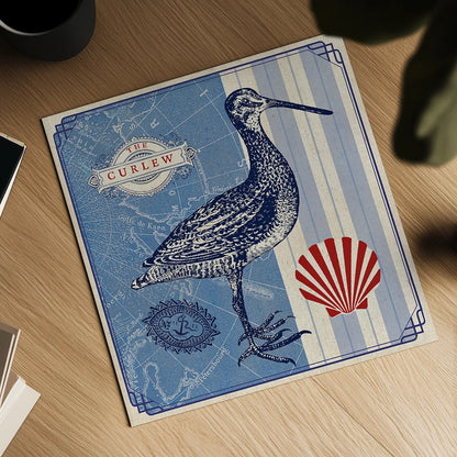 Sea Bird III by Studio Mousseau. Shown as a detailed flat fine art print, highlighting archival giclee quality. Available as an archival giclee rolled canvas, fine art paper, or poster print. SKU 24705a.