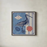 Sea Bird III by Studio Mousseau. Shown in a sleek black glass frame for a contemporary gallery look. Available as an archival giclee rolled canvas, fine art paper, or poster print. SKU 24705a.