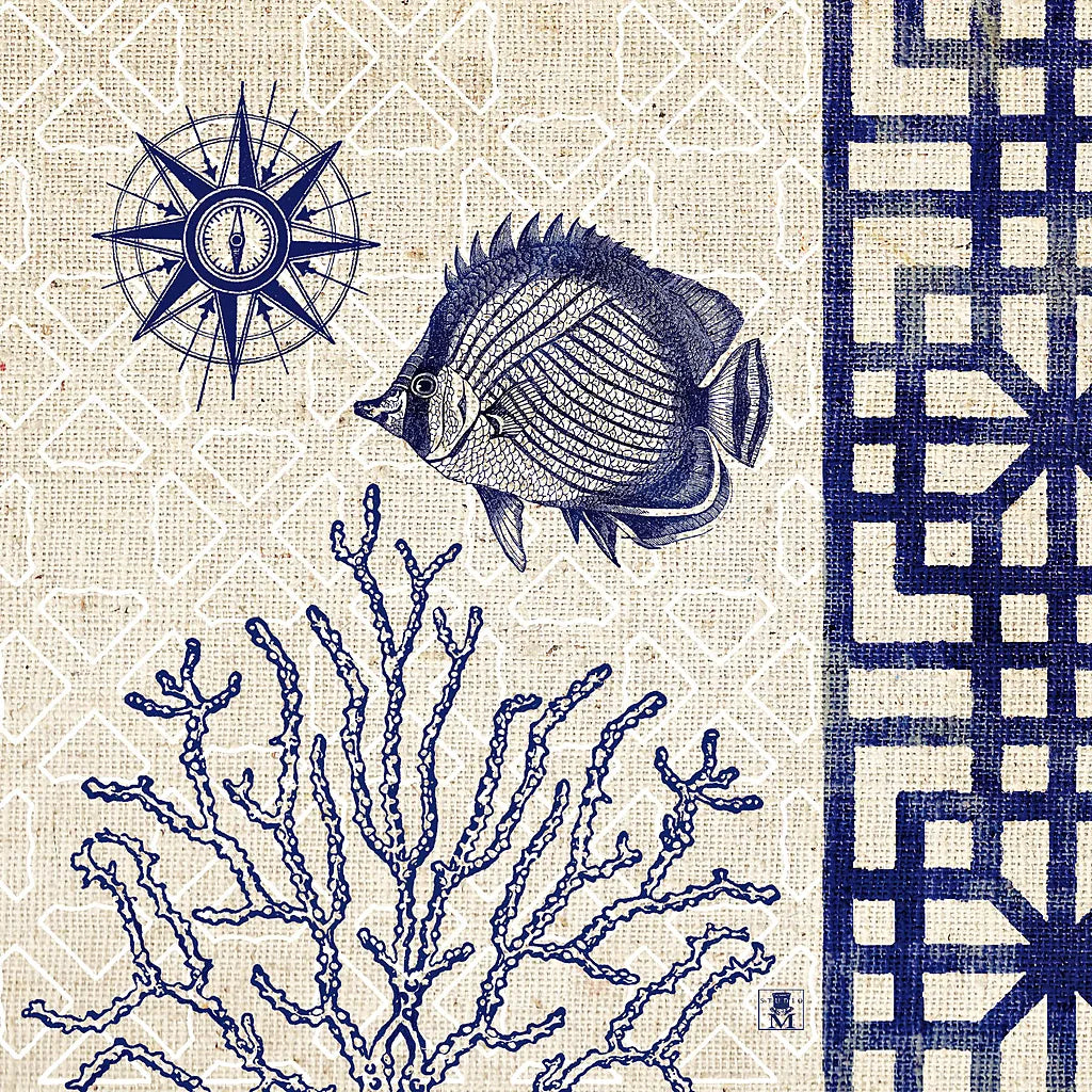 Sea Shore Square II by Studio Mousseau. SKU 11522a. Archival Giclee Fine art print for wall decor.