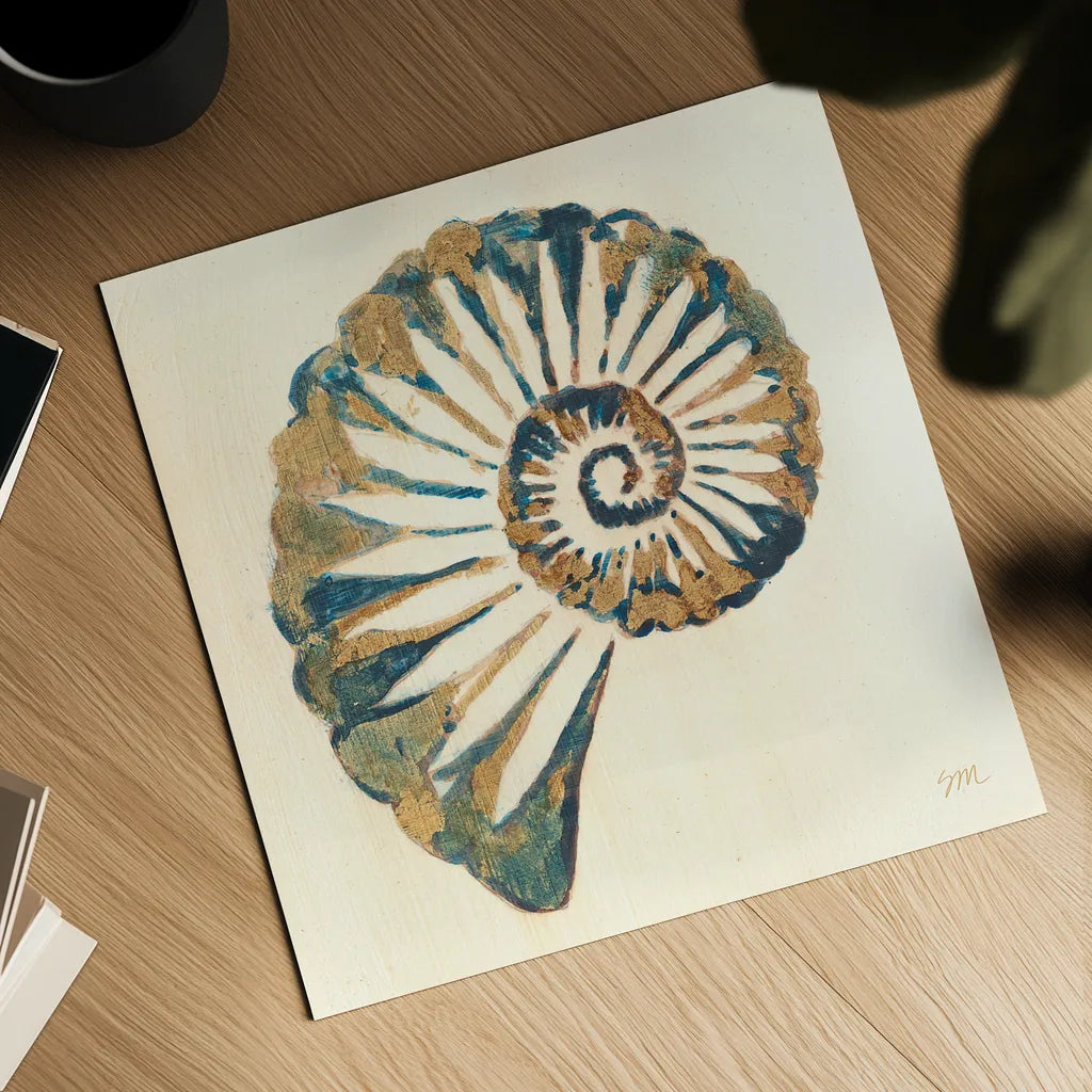 Shell I by Studio Mousseau. Shown as a detailed flat fine art print, highlighting archival giclee quality. Available as an archival giclee rolled canvas, fine art paper, or poster print. SKU 40431a.