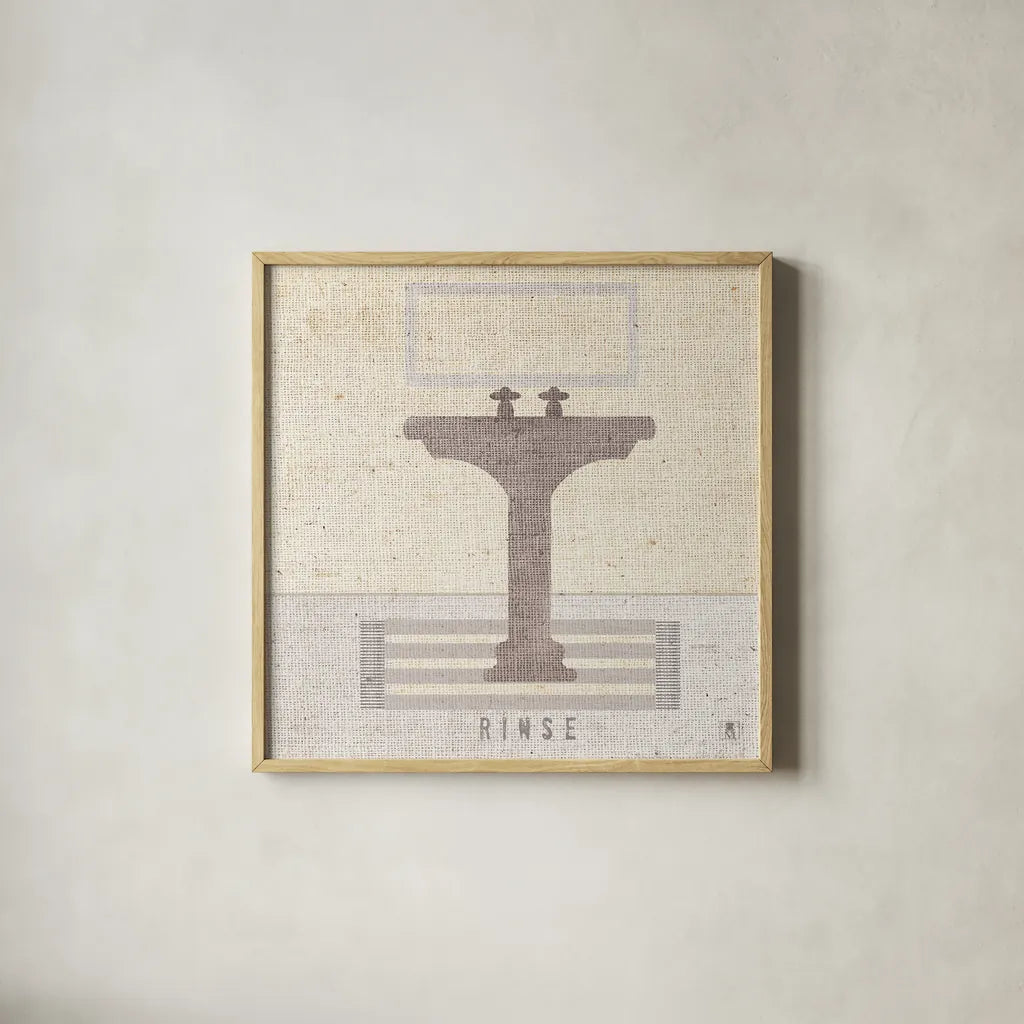 Soft Cleanse II by Studio Mousseau. Shown in a natural wood glass frame for a timeless modern aesthetic. Available as an archival giclee rolled canvas, fine art paper, or poster print. SKU 31383a.