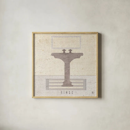 Soft Cleanse II by Studio Mousseau. Shown in a natural wood glass frame for a timeless modern aesthetic. Available as an archival giclee rolled canvas, fine art paper, or poster print. SKU 31383a.