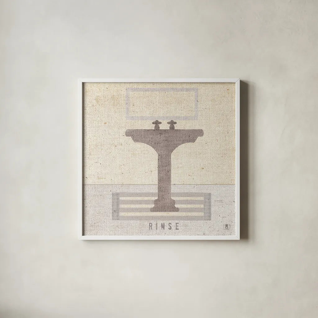 Soft Cleanse II by Studio Mousseau. Shown in a crisp white glass frame for a clean and minimalist style. Available as an archival giclee rolled canvas, fine art paper, or poster print. SKU 31383a.