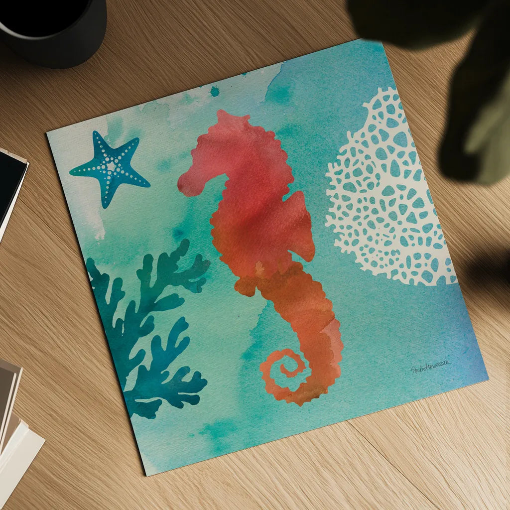 Under the Sea I by Studio Mousseau. Shown as a detailed flat fine art print, highlighting archival giclee quality. Available as an archival giclee rolled canvas, fine art paper, or poster print. SKU 34637a.