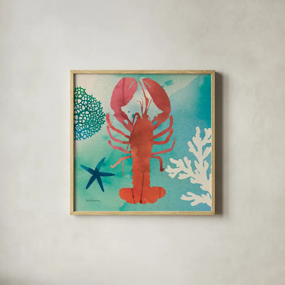Under the Sea IV by Studio Mousseau. Shown in a natural wood glass frame for a timeless modern aesthetic. Available as an archival giclee rolled canvas, fine art paper, or poster print. SKU 34640a.