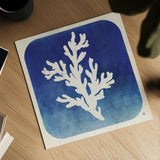 Watermark Coral  by Studio Mousseau. Shown as a detailed flat fine art print, highlighting archival giclee quality. Available as an archival giclee rolled canvas, fine art paper, or poster print. SKU 25969a.