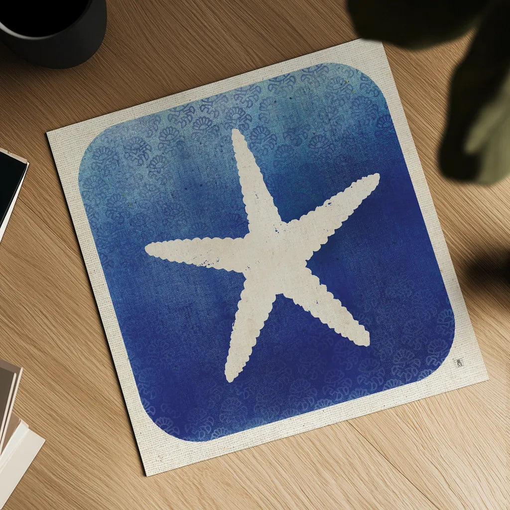 Watermark Starfish by Studio Mousseau. Shown as a detailed flat fine art print, highlighting archival giclee quality. Available as an archival giclee rolled canvas, fine art paper, or poster print. SKU 25972a.