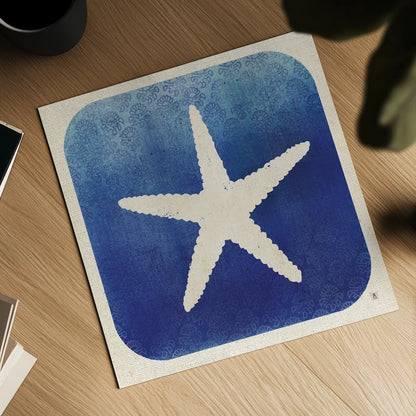 Watermark Starfish by Studio Mousseau. Shown as a detailed flat fine art print, highlighting archival giclee quality. Available as an archival giclee rolled canvas, fine art paper, or poster print. SKU 25972a.