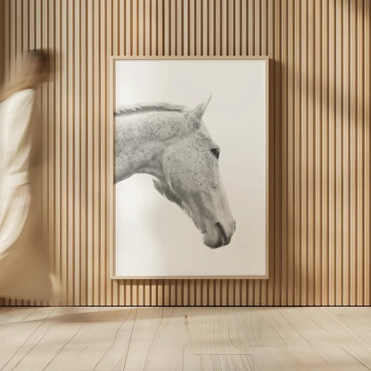 A Horse Named Lady I BW by Sue Schlabach. shown as over sized large wall art. Available as an archival giclee rolled canvas, fine art paper, or poster print. SKU 72127h.