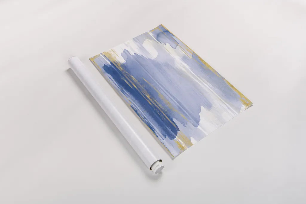 A Rosy View Blue by Sue Schlabach. shown as a rolled paper print. Available as archival giclee rolled canvas, fine art paper, or poster print. SKU 68141i.