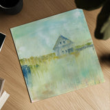 Across the Fields by Sue Schlabach. Shown as a detailed flat fine art print, highlighting archival giclee quality. Available as an archival giclee rolled canvas, fine art paper, or poster print. SKU 38105a.