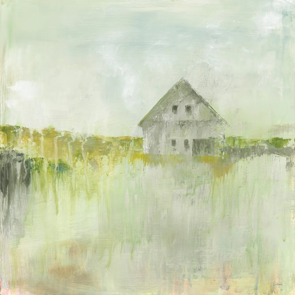 Across the Fields Neutral by Sue Schlabach. SKU 52886a. Archival Giclee Fine art print for wall decor.
