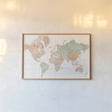 Across the World v3 by Sue Schlabach. shown as a paper print in a natural frame. Available as a archival giclee rolled canvas, fine art paper, or poster print. SKU 38256i.