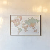 Across the World v3 by Sue Schlabach. shown as a paper print in a white frame. Available as a archival giclee rolled canvas, fine art paper, or poster print. SKU 38256i.