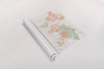 Across the World v5 by Sue Schlabach. shown as a rolled paper print. Available as archival giclee rolled canvas, fine art paper, or poster print. SKU 38258i.