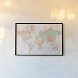 Across the World v5 by Sue Schlabach. shown as a paper print in a black flame. Available as a archival giclee rolled canvas, fine art paper, or poster print. SKU 38258i.