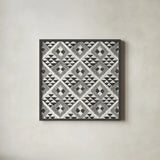 African Wild Pattern II BW by Sue Schlabach. Shown in a sleek black glass frame for a contemporary gallery look. Available as an archival giclee rolled canvas, fine art paper, or poster print. SKU 32121a.